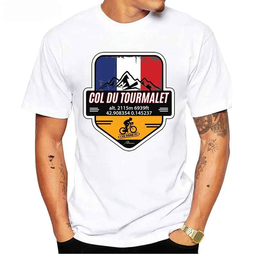 Col du Tourmalet Cycling Ive Done It! T-Shirt Summer Men Short Sleeve Mont Ventoux Bike Sport White Casual Tops Hip Hop Boy Tees