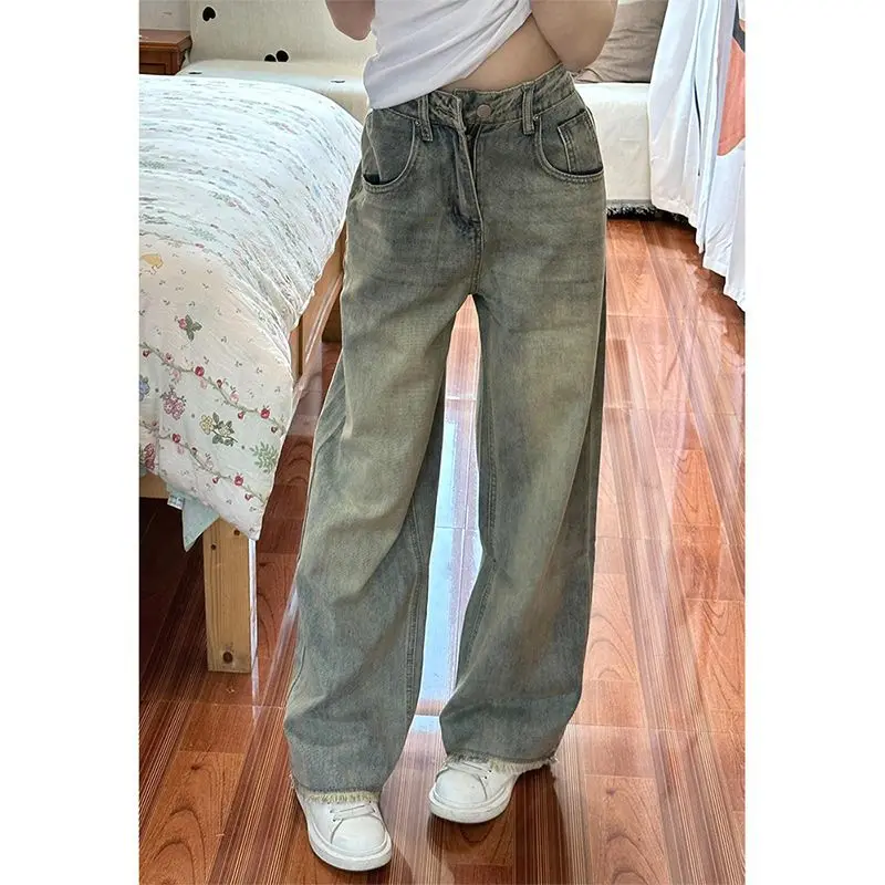 

Коричневые джинсы Harajuku Y2K, укороченные, до щиколотки, короткие капри, женские джинсовые модные базовые простые повседневные офисные работы, обычный крой