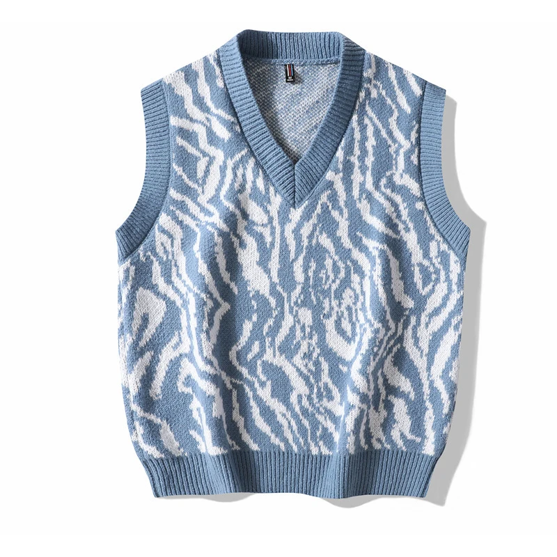 2023 Autumn/Winter New Korean Edition Men's Thick Thread Loose Sweater Vest