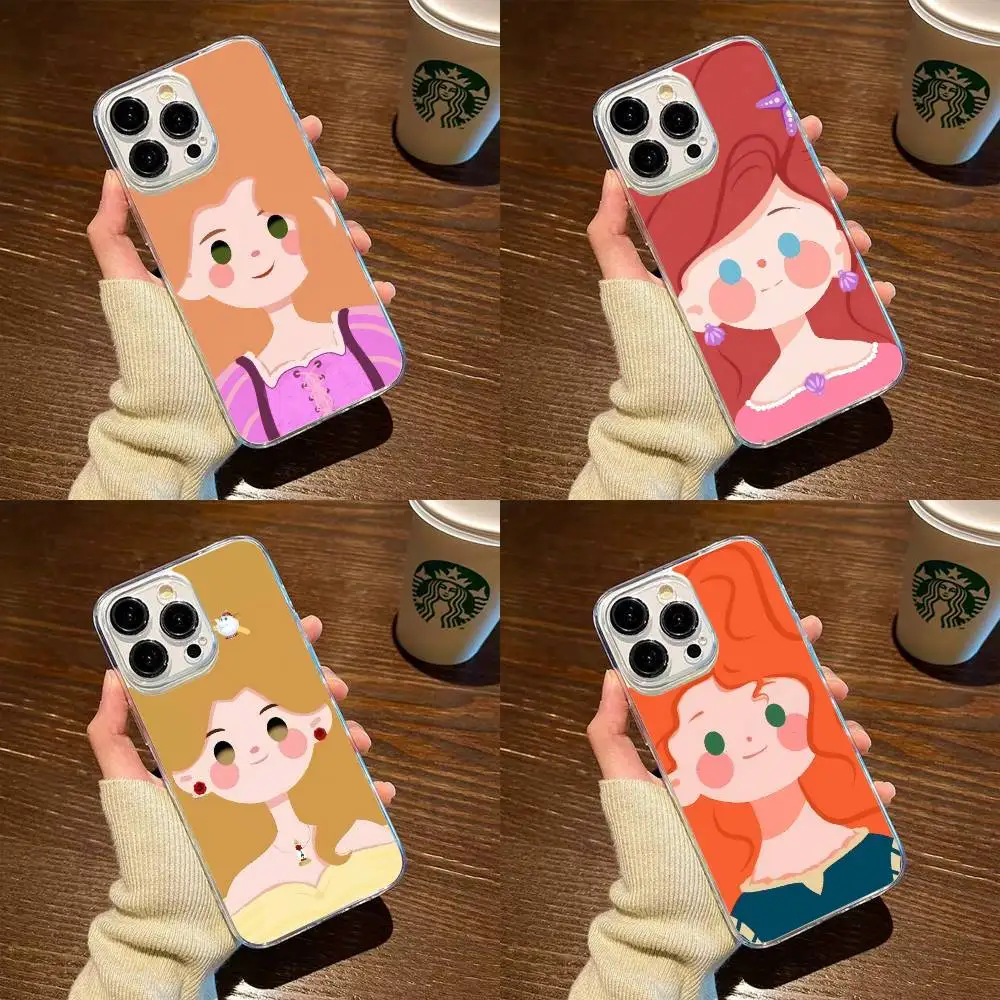 

Princess-like girl Phone Case For iPhone17,16,15,14,13,12,11 Plus,Pro Max Soft Transparent Cover