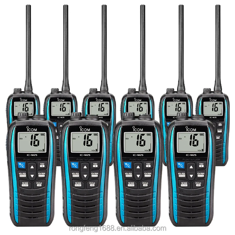Floating Lightweight VHF Marine Transceiver IPX7 Waterproof Walkie Talkie ICOM IC-M25 Portable Two-Way Radio