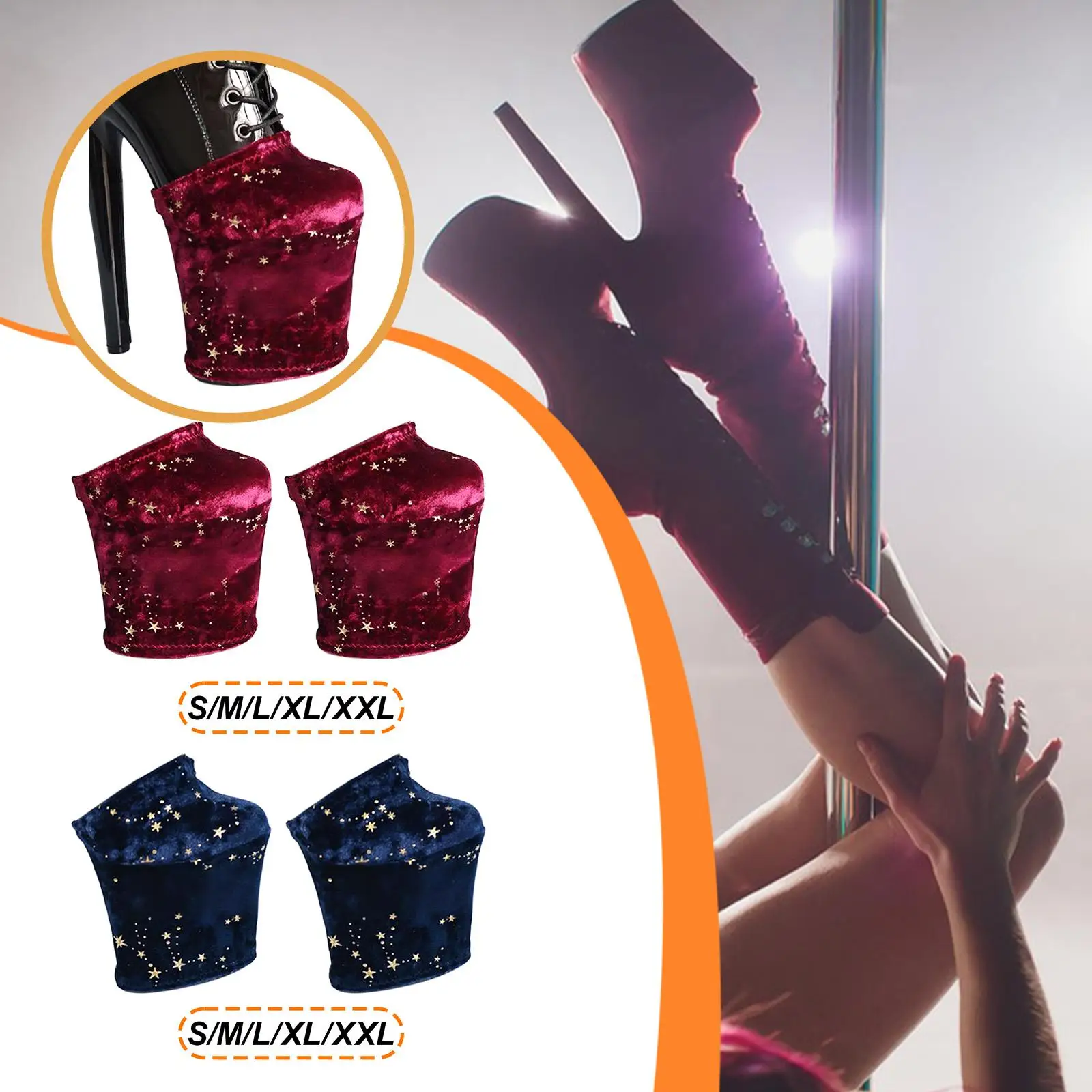 

Защитные чехлы для обуви для танцев на пилоне, женские, из бархатной ткани, профессиональные, для экзотических танцев, чехлы-рукава для обуви