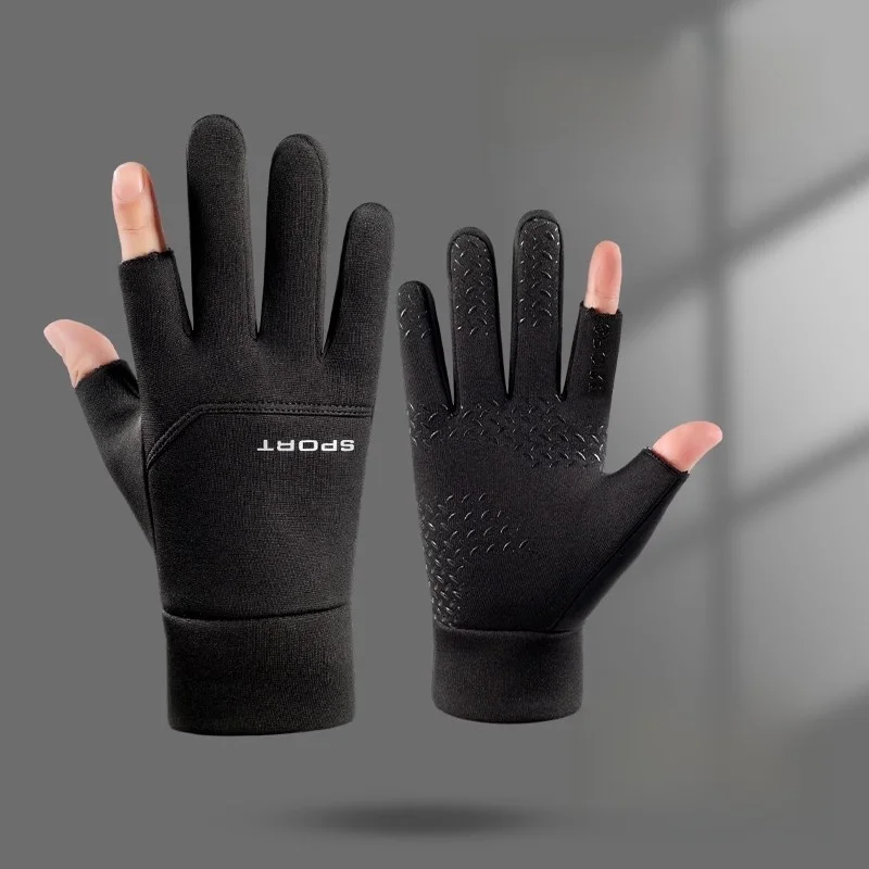 Men's Motorcycle Riding Gloves Windproof Waterproof Non-slip Fleece Lined Touchscreen Compatible Warm Cycling Outerwear