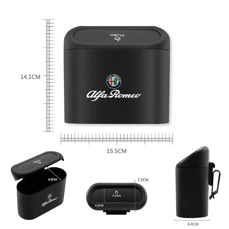 Car Trash Bin Storage Box Hanging Trash Interior Accessories for Alfa Romeo Giulietta GT 159 147 156 Mito Brera Giulia F1 Stelvi