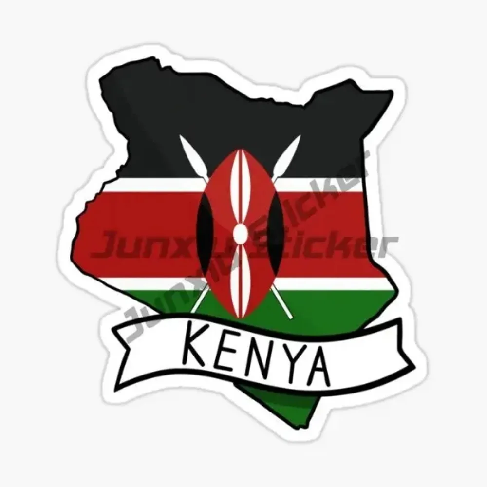 

Kenya Flag Map Emblem Creative Sticker Laptop Accessories Car Glass Helmet Decal Customizable
