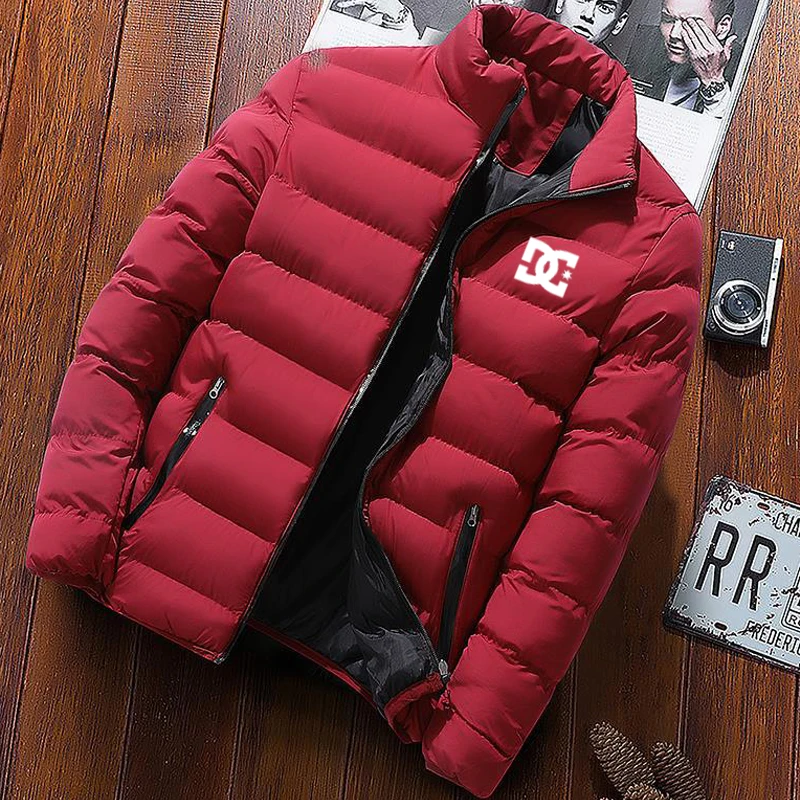 سترات قصيرة مبطنة بالقطن دافئة بسحاب للرجال في الخريف والشتاء، وسترات كاجوال سميكة للرجال مع حرف p مقاومة للرياح #3