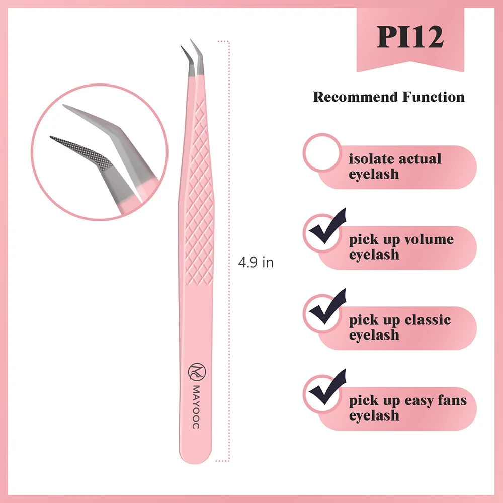Wimpernverlängerungspinzette mit Faserspitzen, Wimpernkünstler, hochpräzise, superharte, antistatische Pinzette, Make-up-Tools, individuelles Logo – Detail 17