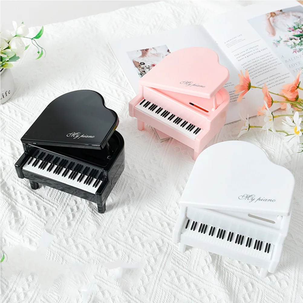 Ornamen Piano Mini Putih Kreatif Dekorasi Desktop Bahan ABS Tahan Lama Ornamen Alat Musik Alat Peraga Foto untuk Rumah Kantor