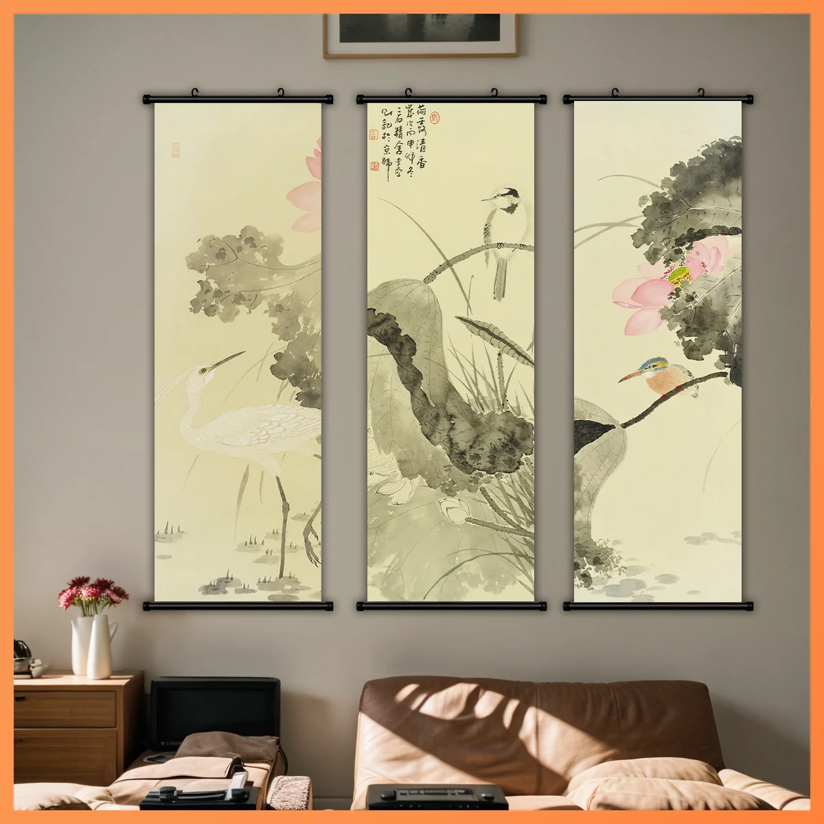 VIKAMA Red Dragon Armored Warrior Xiangyun Scroll Tapestry, HD Fade Resistant Wall Hanging Art, Mythical Decor