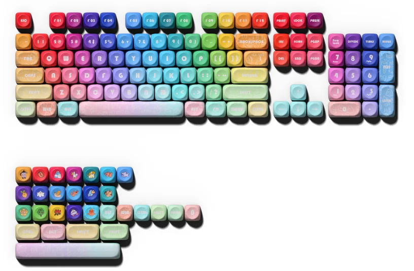 Teclas MOA minimalistas blancas y grises, juego de teclas de sublimación de tinte PBT, estética limpia para teclado mecánico 60% 80% TKL