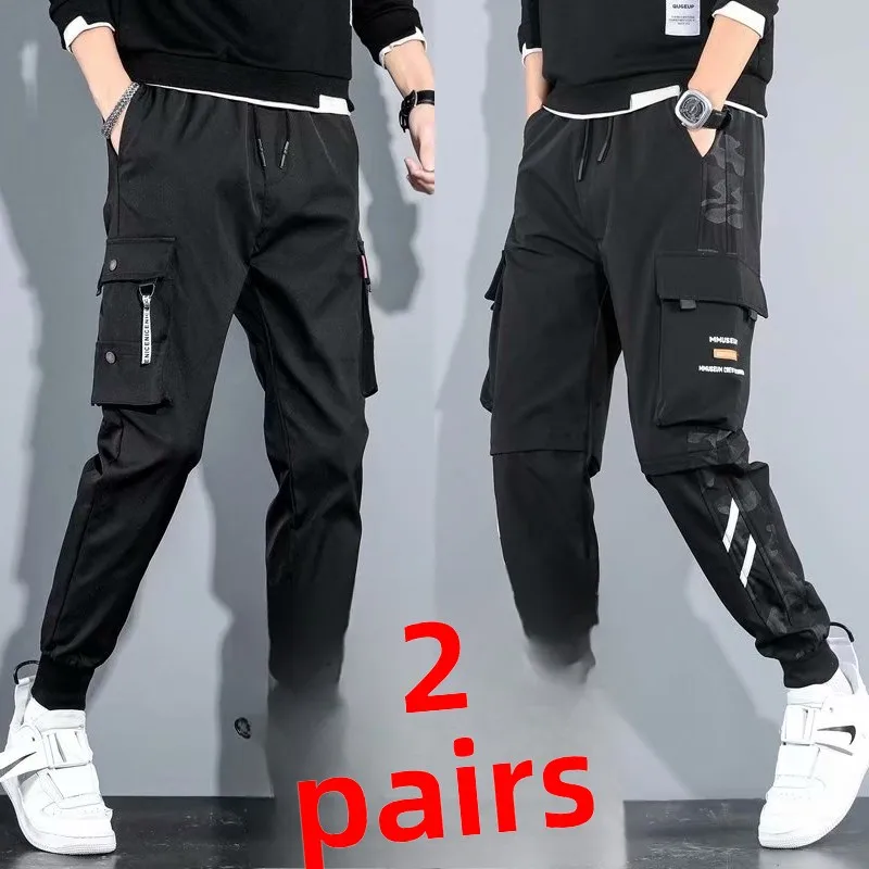 

Мужские осенне-зимние рабочие брюки на флисовой подкладке, зауженные, повседневные, спортивные, карго, молодежные, с завышенной талией, длинные