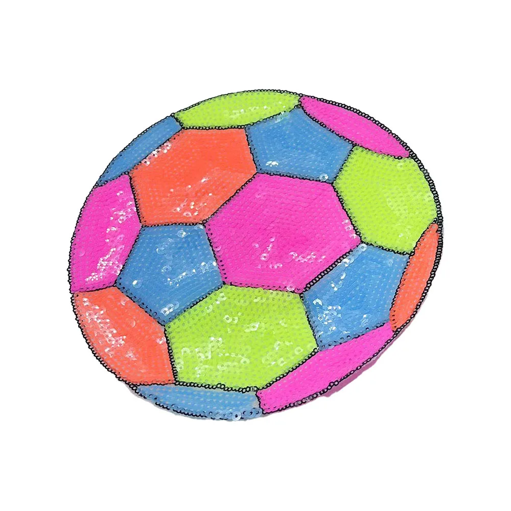 Patch Coloré à Paillettes Délicates, Design de Football, Brcorporelle, à Coudre, pour Accessoires de Vêtements, 1 Pièce