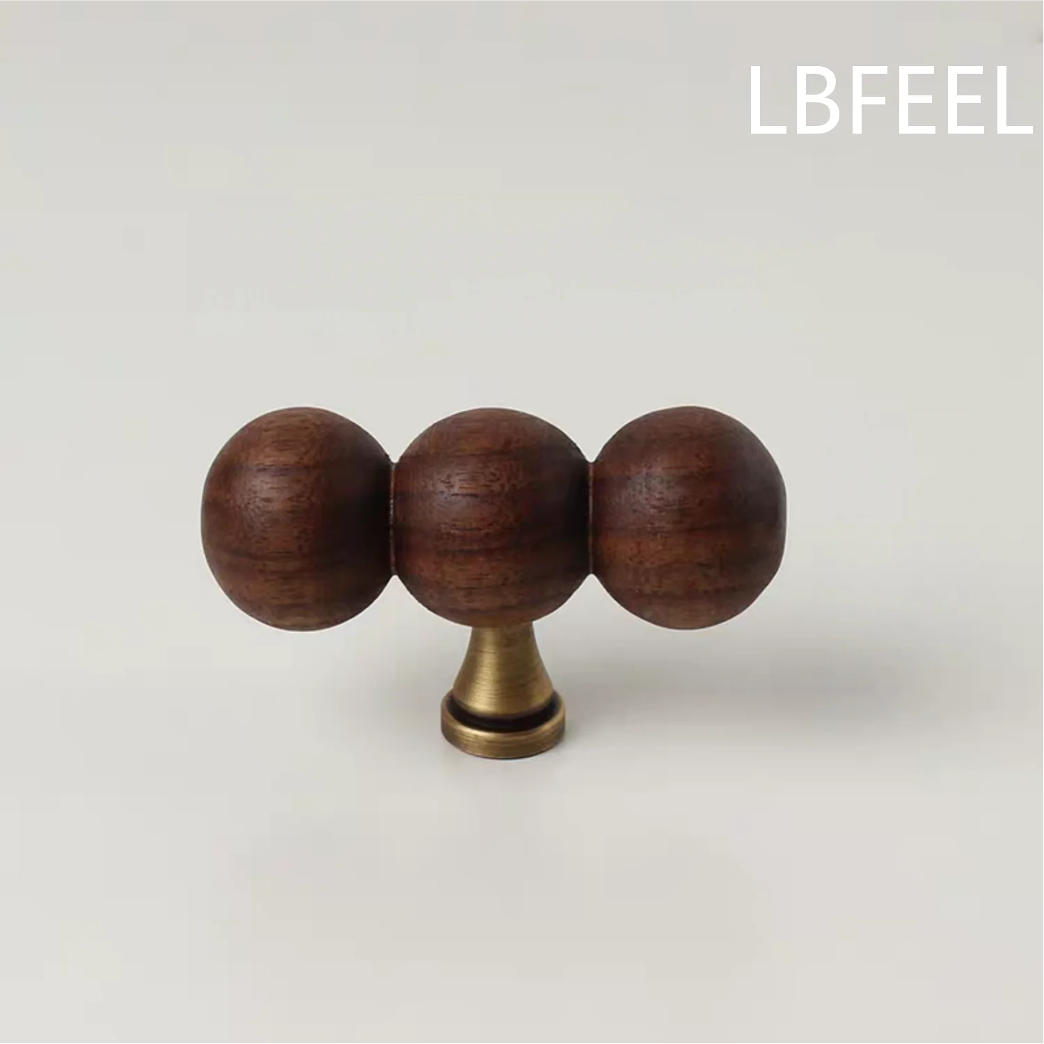 Creative Black Walnut Drawer Knobs Ball Wood Cabinet Knob Antique Bronze Unique Dresser Pull Vintage Furniture Hardware LBFEEL