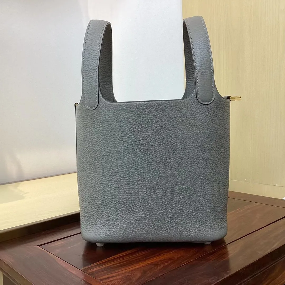 

VOLVAETEC High Quality Retro Hand Sewn First Layer Cowhide Vegetable Basket Bucket Bag Genuine Leather Women's Handbag