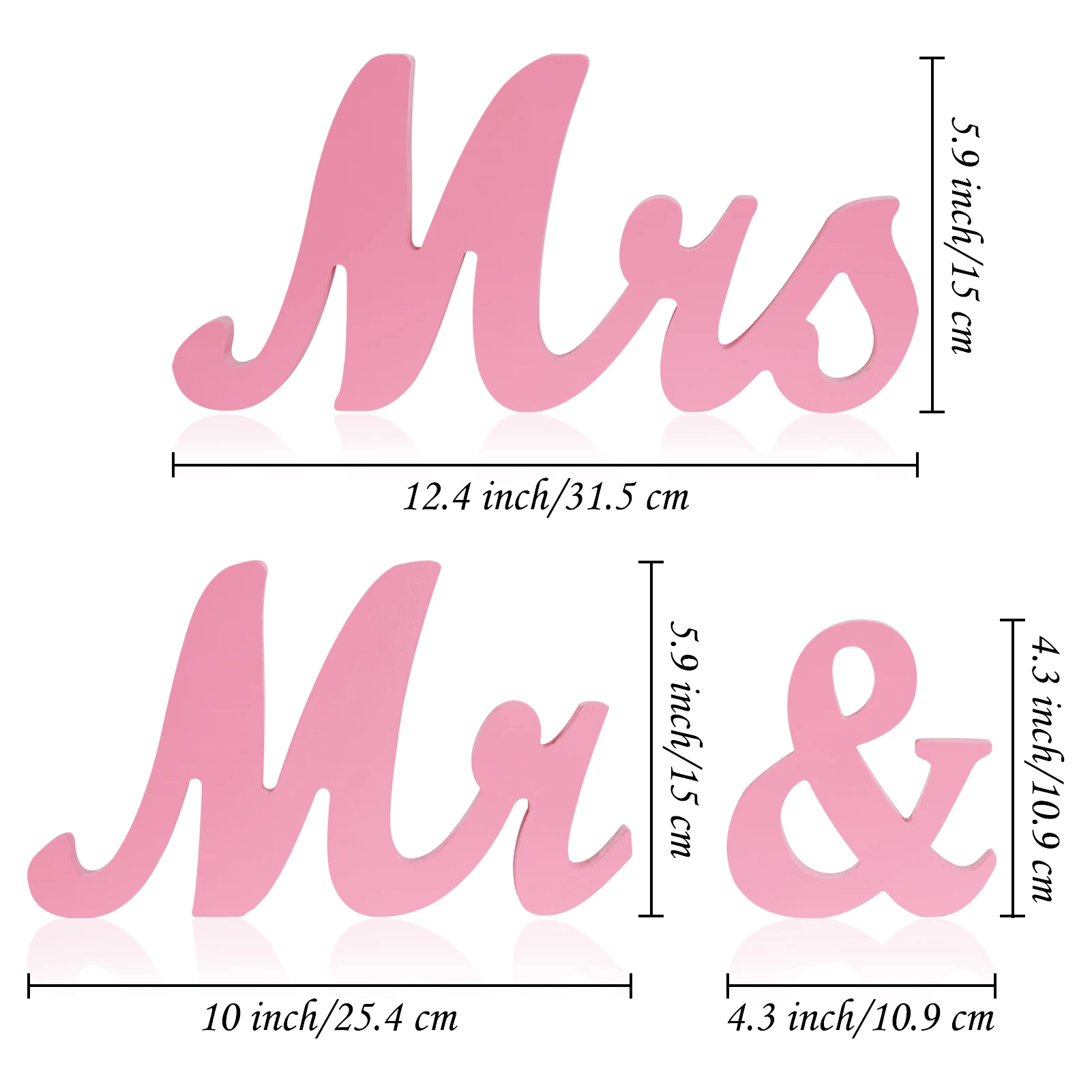 1 Set Wooden Mr And Mrs Letter Ornament Wedding Props Large Photography Props