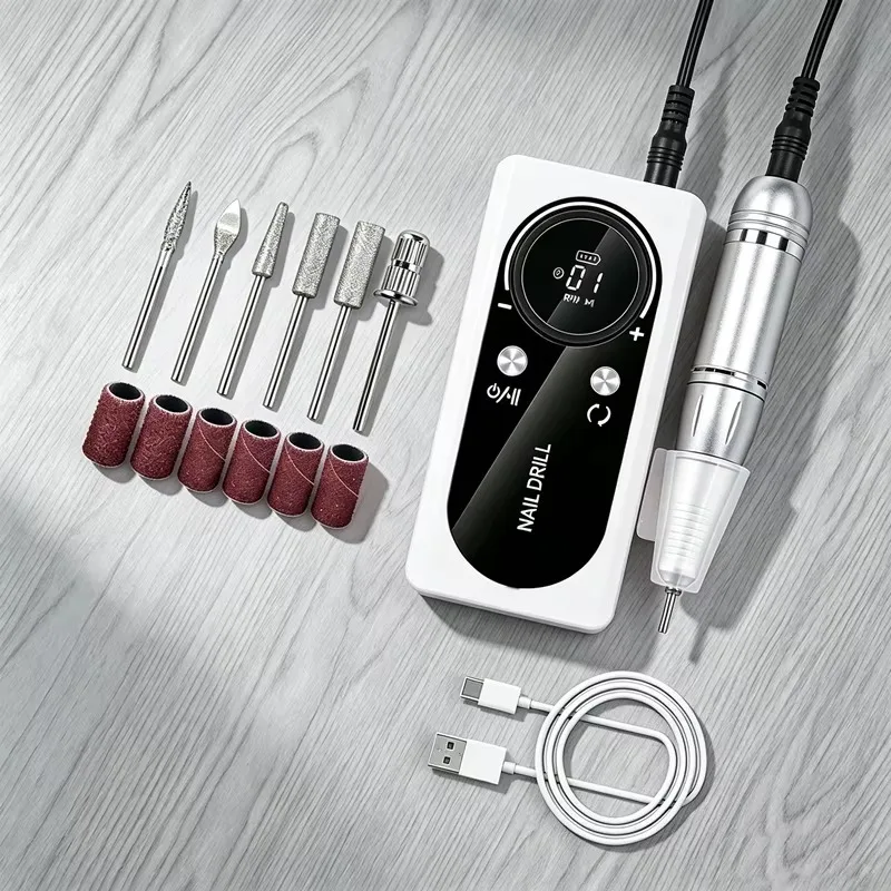 45000RPM Professional Nail Drill Nail Grinder Set Manicure Cutter Nail Equipment Nail Supplies Home Use Electric Drill Machine