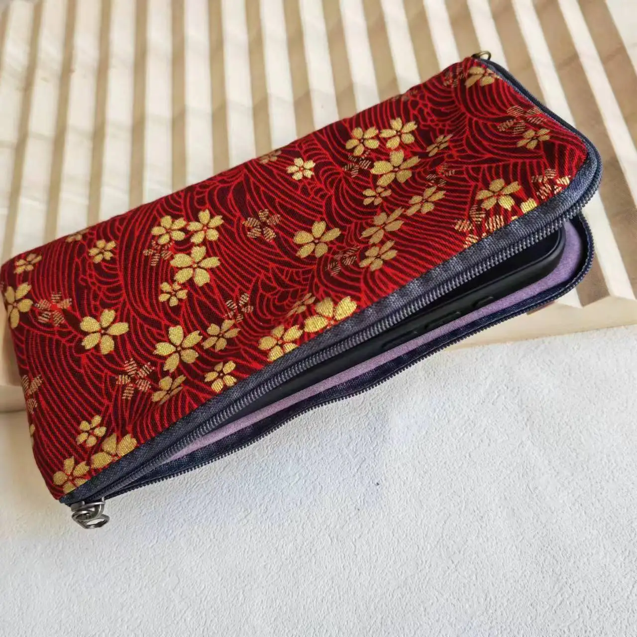 حقيبة حقيبة بسحاب من FSSOBOTLUN لهاتف آيفون ، حقيبة فلانيت ، جراب هاتف ، جيب قطني ، Apple iPhone 15 Pro Max ، in #2