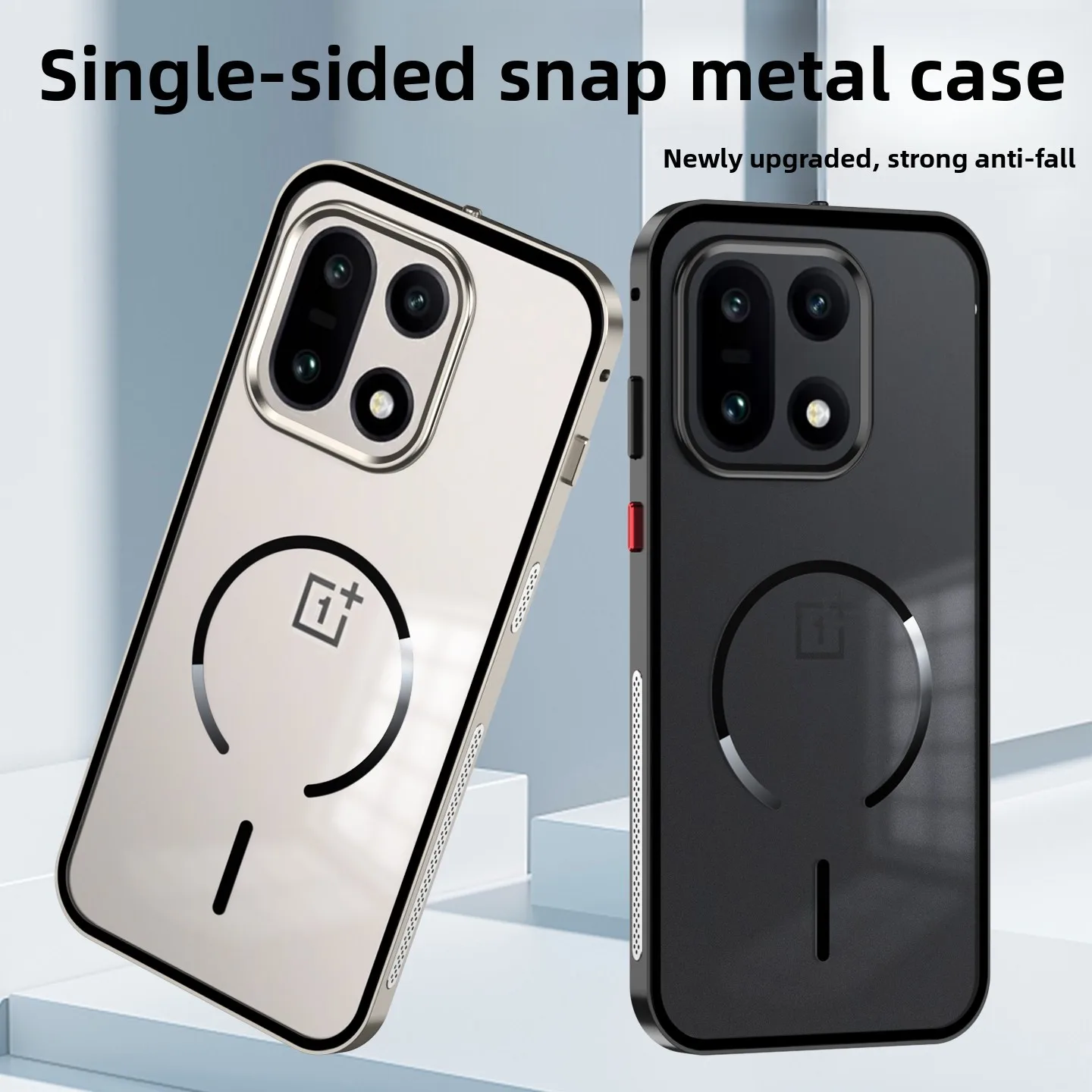 

Чехол для OnePlus 15, роскошный магнитный металлический корпус с защитой от отпечатков пальцев, противоударный бампер Funda