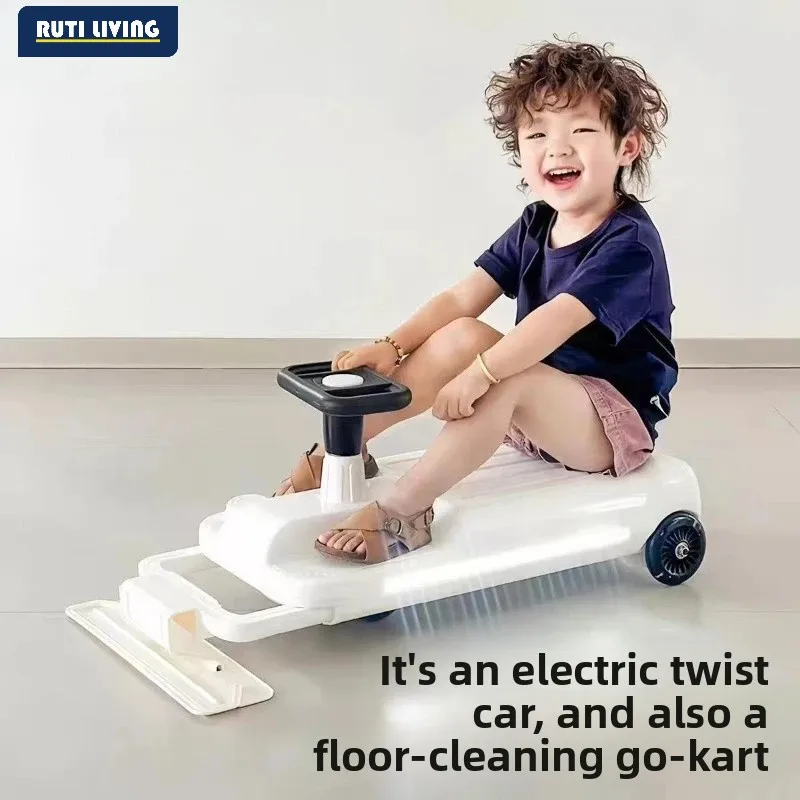 Quality children's electric twist car mopping floor can sit anti-rollover go-kart new boys and girls