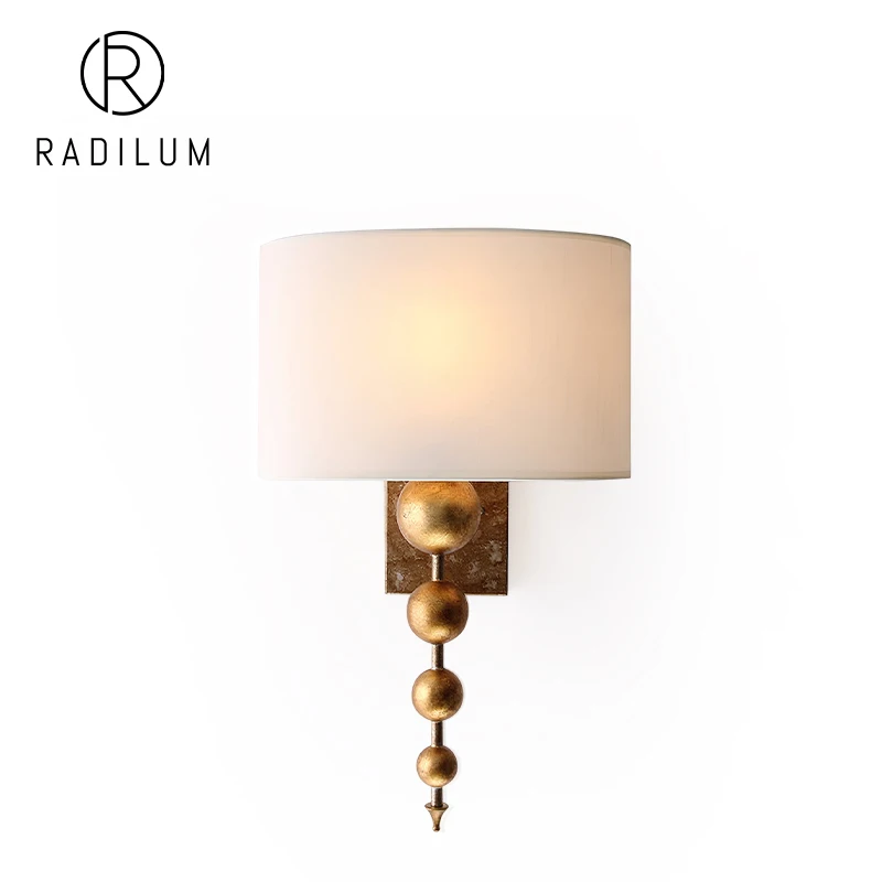 

Luxury Hotel Villa French Vintage Style Handcrafted Solid Brass Antique Gold Textured Beaded E26/E27 Bulb CE UL Certified Sconce