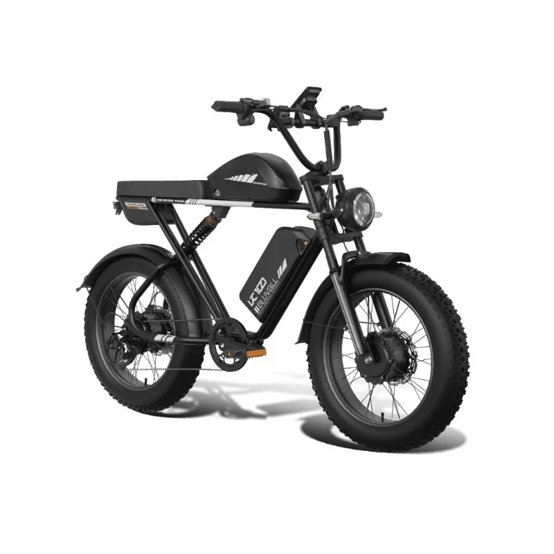 AliExpress E-bike BLUVALL K10 2000W Brushless Dual Motor 52V43AH Dual Battery Hydraulic Brake Snow E-Bicycle 20 Inch Fat Tire Electric Bike