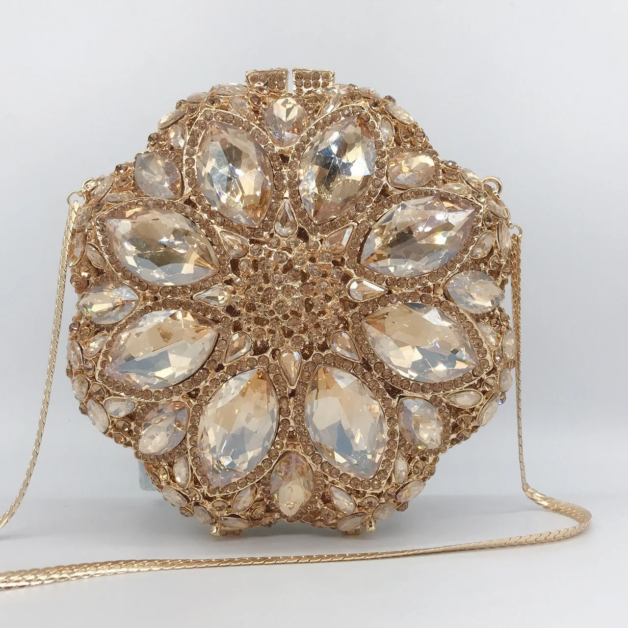

Metal hard box diamond bag banquet dress clutch women's bag chain bag