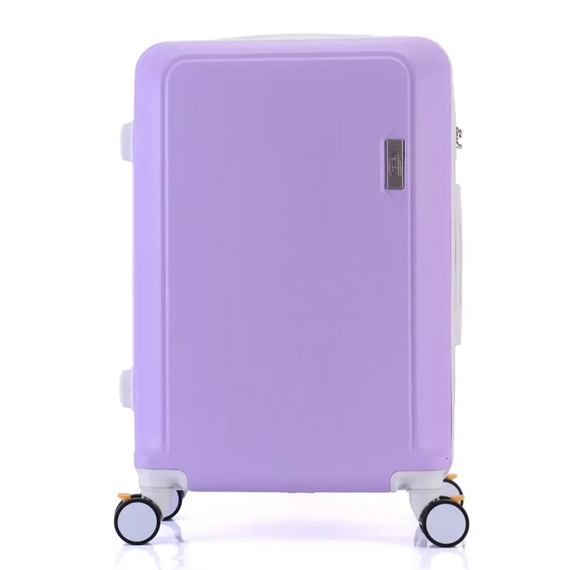 Valise violette résistante aux rayures de 26 pouces, Double tige, coque rigide en Abs avec point de verrouillage combiné