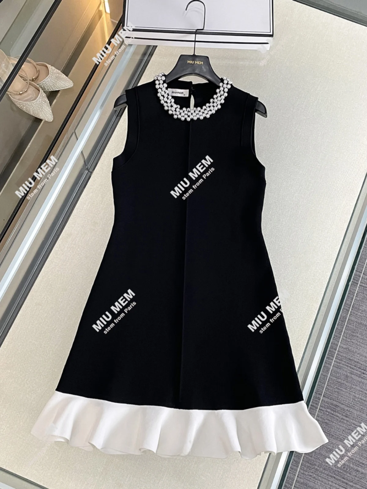 

Женская летняя юбка S Home South Oil High End в стиле Хепберн, с бисером и кружевной отделкой, вязаная, с высокой талией, А-силуэт, короткая