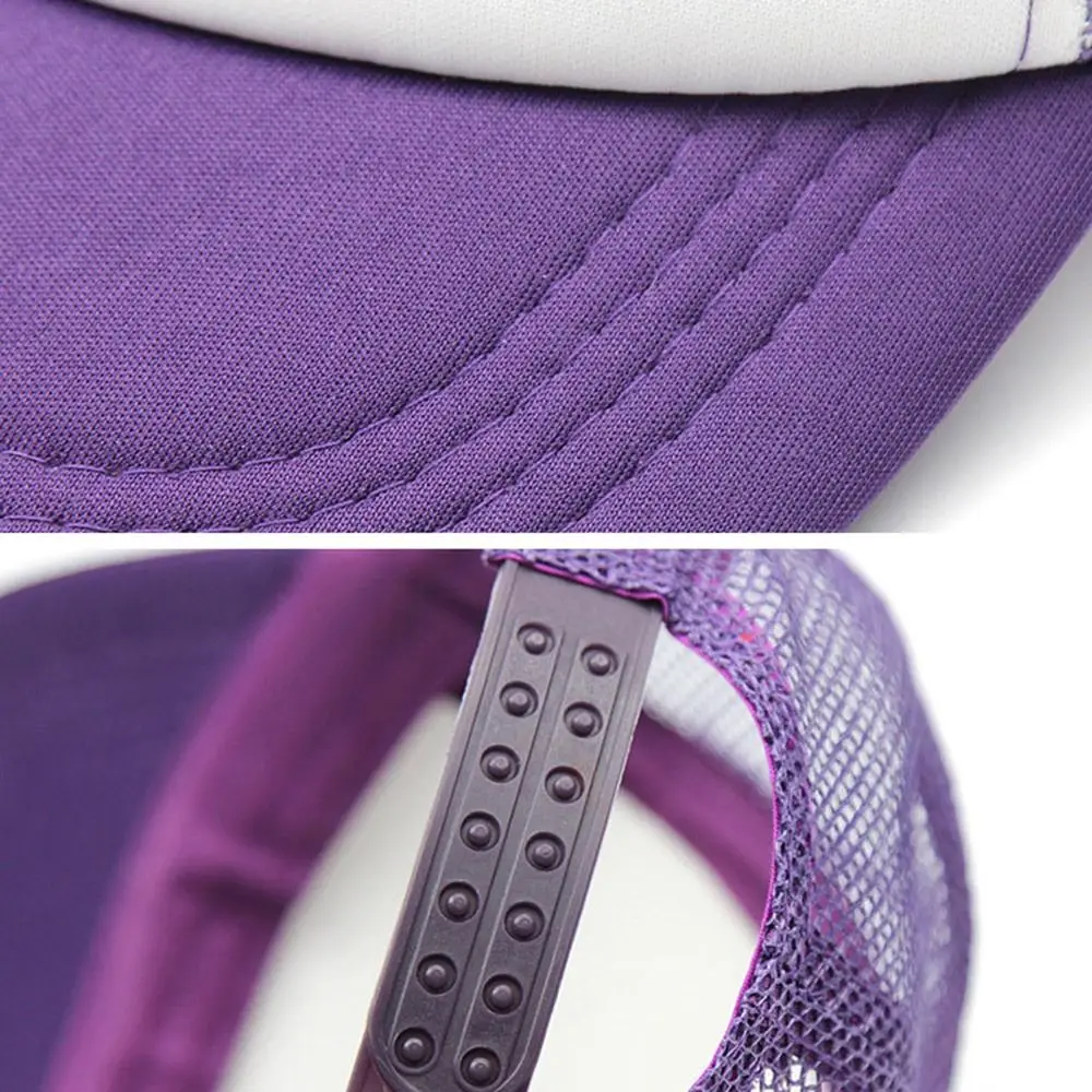 ユニセックススポンジメッシュ野球帽つば広調節可能なサンバイザー帽子通気性トラック運転手帽子アウトドアスポーツ