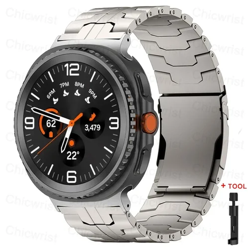 Imagen 1 del producto Correa de lujo de titanio para Samsung Galaxy Watch 8, pulsera de negocios Ultra2 de 40mm y 44mm para reloj GALAXY 8, accesorios de bandas clásicas