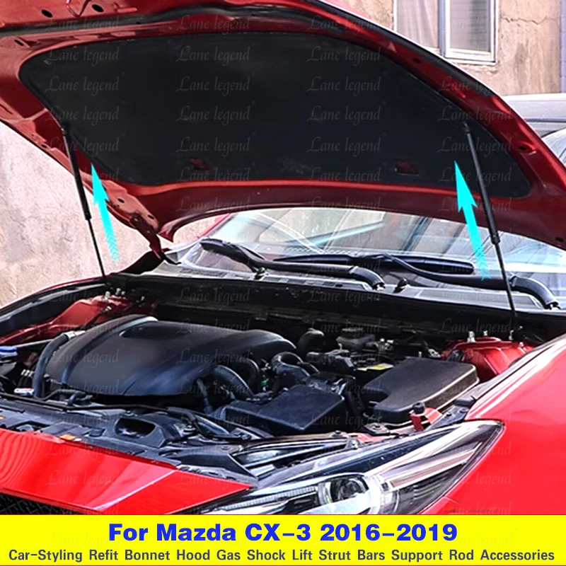 For Mazda CX-3 2016 2017-2019 Car Engine Cover Supports Struts Rod Front Bonnet Hood Lift Hydraulic Rod Strut Spring Shock Bar