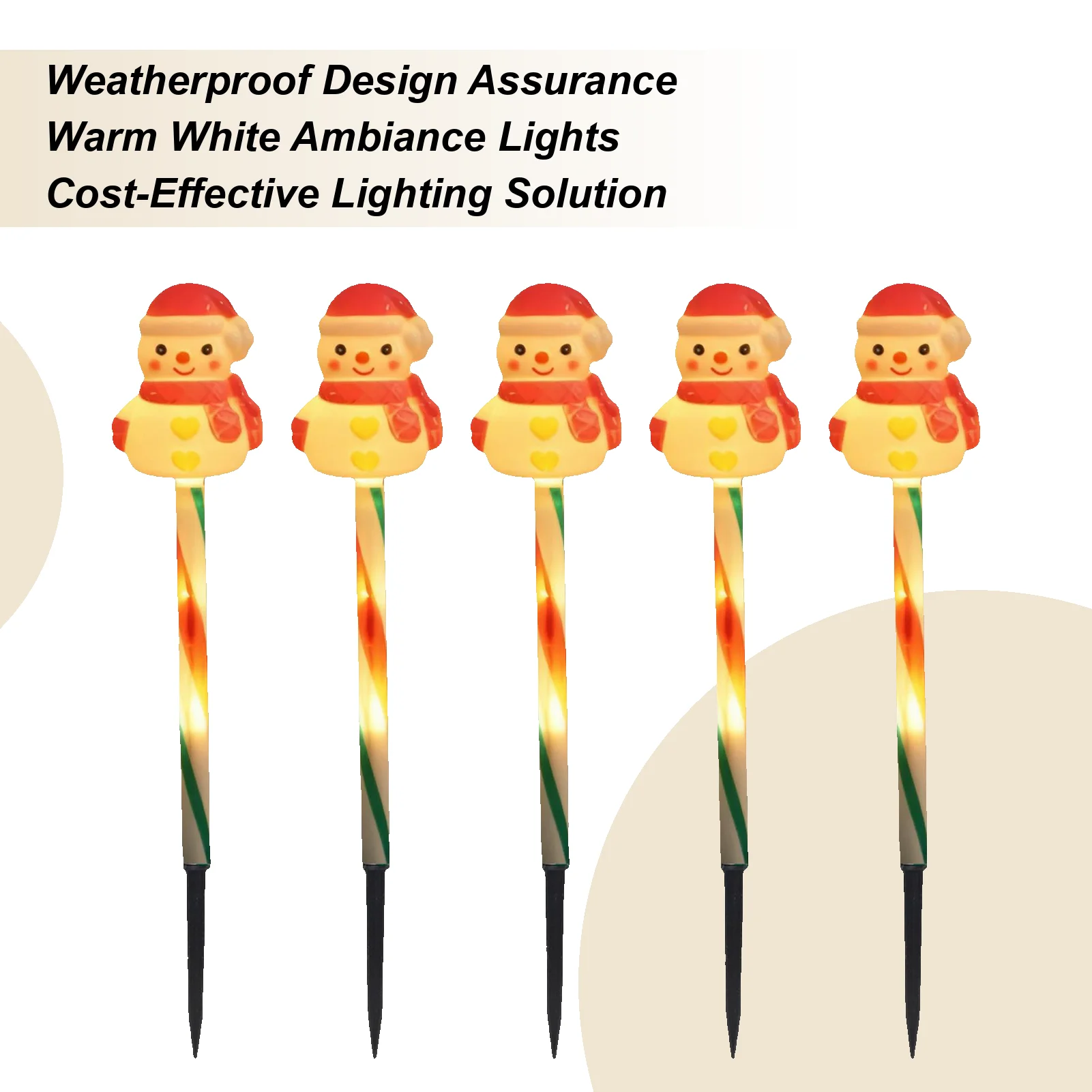 

Рождественские солнечные фонари, 5 шт., водонепроницаемые светодиодные окружающие освещение, снеговик, Санта, солнечные рождественские гирлянды для садового газона