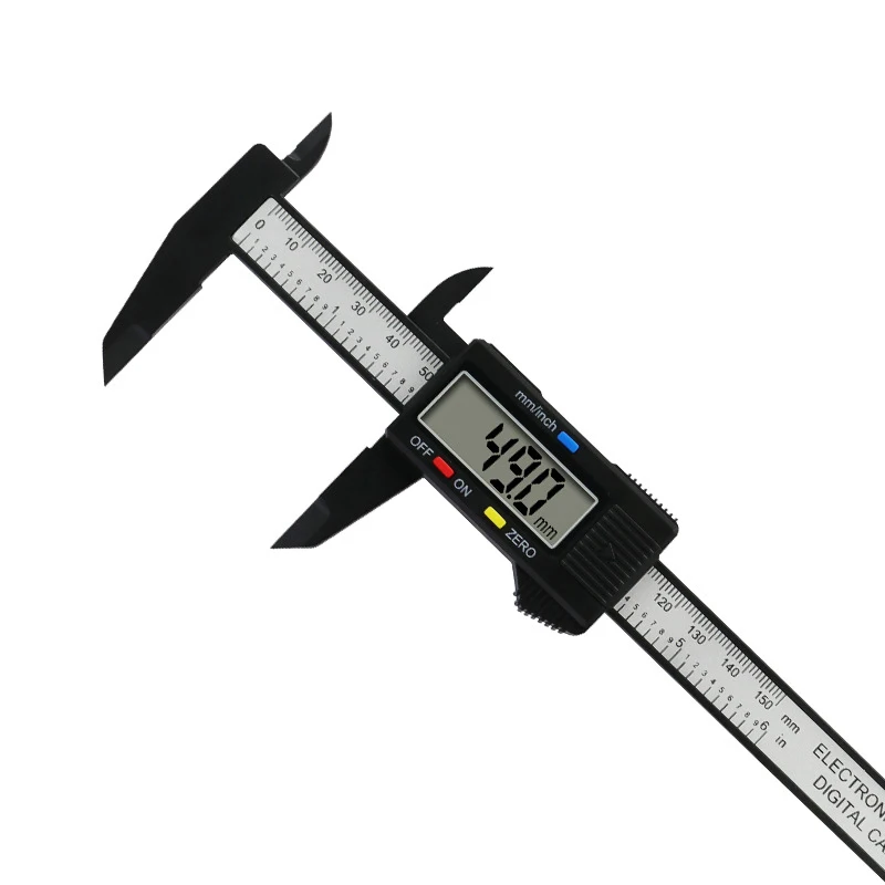 Imagem -02 - Polegada Digital Eletrônico Pinça de Fibra Carbono Vernier Caliper Calibre Micrômetro Digital Régua Ferramenta Medição 150 mm 100 mm