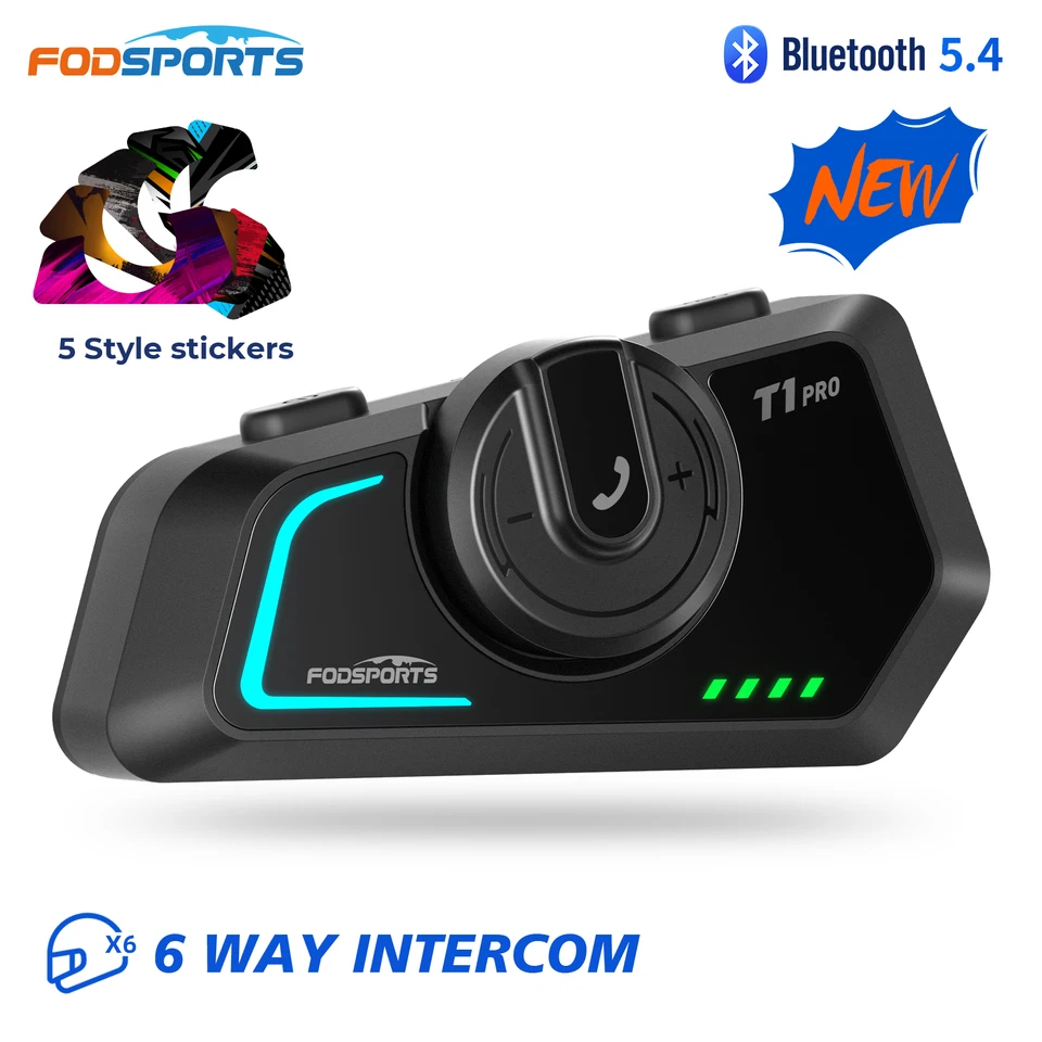 Fodsports T1 Pro オートバイインターホン、ヘルメット Bluetooth