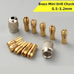 0.5/0.8/1/1.6/1.8~3.2mm Brass Collet Mini Drill Chucks 4.2/4.8mm Shank for Dremel Rotary Tools+Mill Shaft Screw Cap Power Tools
