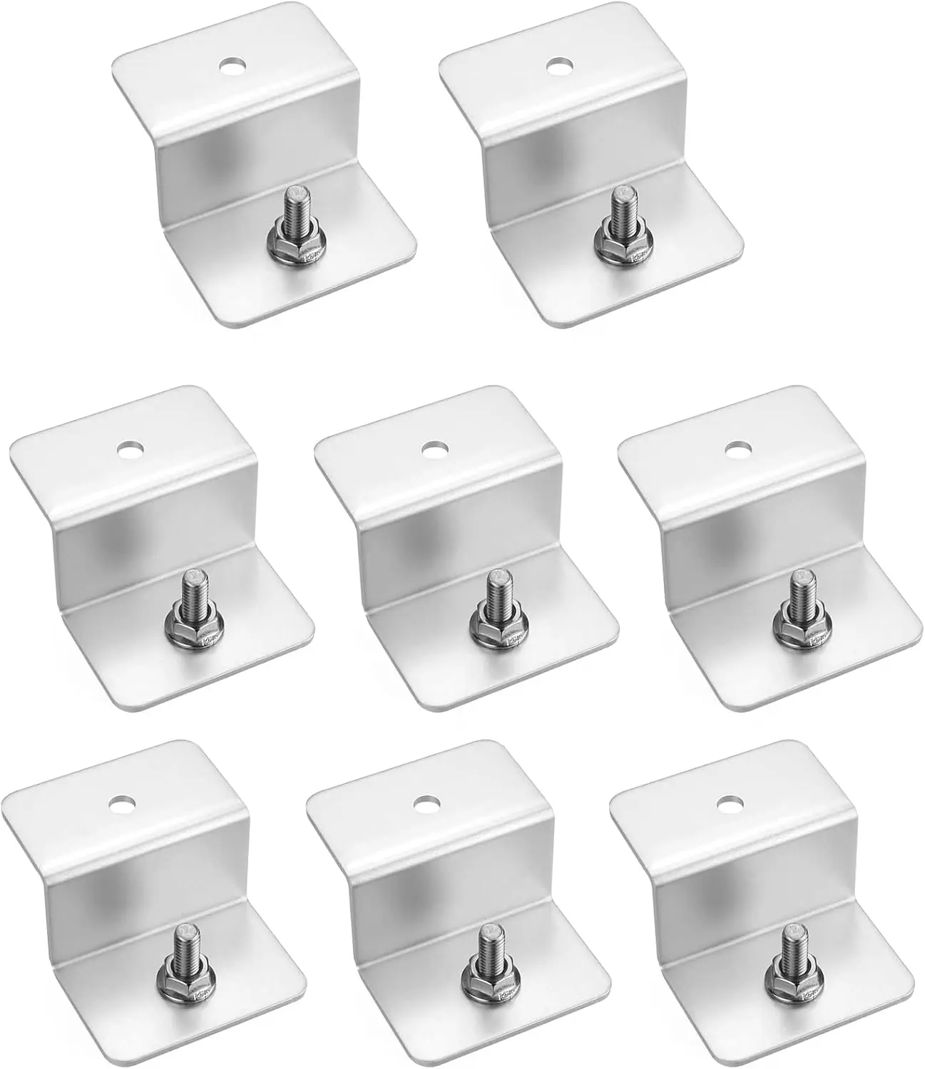 Aluminum Solar Panel Z Bracket Mounting Kit 8 Pack Solar Panel Mount for Car Roofs, Yachts Corrosion-Resistant Silver