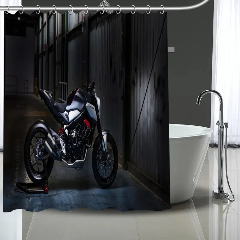 Custom Motorcycle Shower Curtain Modern Fabric Bath Curtains Home Decor Curtains More Size Custom Your image