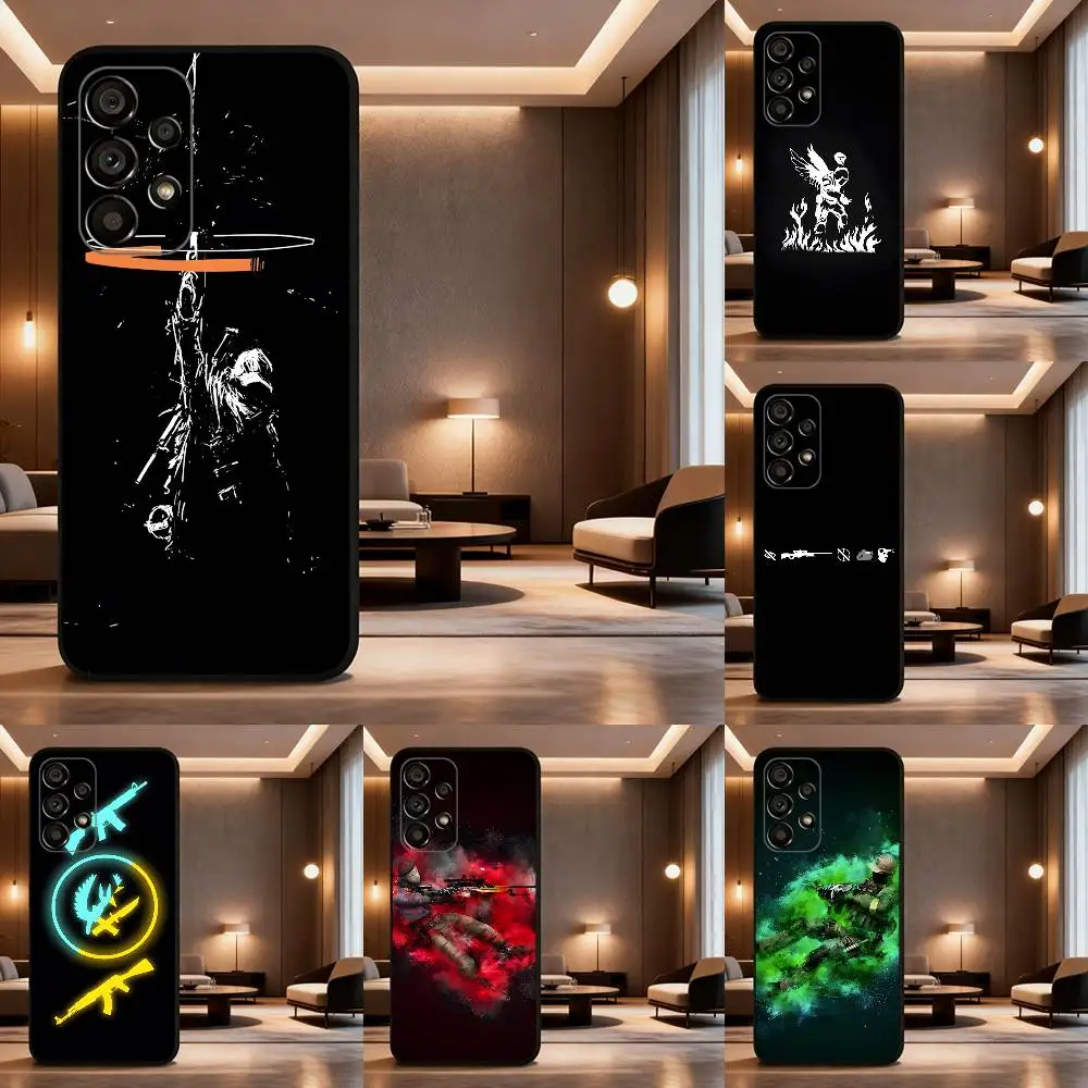

C-CS2 G-GO Game Phone Case For Samsung Galaxy A73,31,32,72,41,53,52,71,22,5G,Note,J7,8,9 Soft Black Cover
