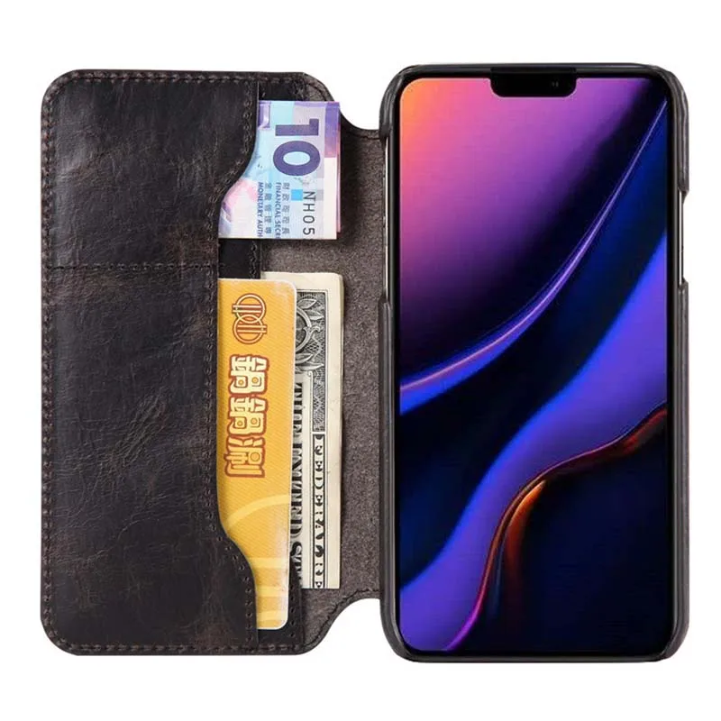 Leather Phone Cases For Apple Iphone 13 12 Mini 11 Pro Xs Max Xr 8 7 Plus Se 2 3 Flip Cover Case With Card Protective Holster