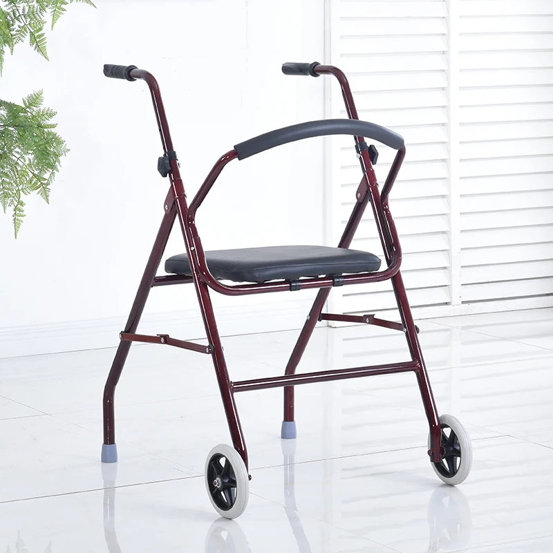 Carbon Steel Walkers for The Elderly Rehabilitation Aid Rollator Walker Armrest Mobility Support Walker Walking Stick with Seat