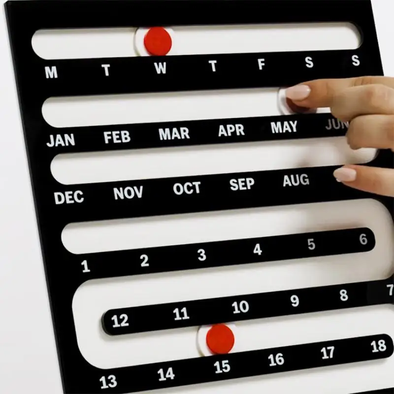 2027 Calendar Minimalist Desktop Perpetual Calendar With Reusable Sliding Markers Perfect For Home Office Desk Room Decoration