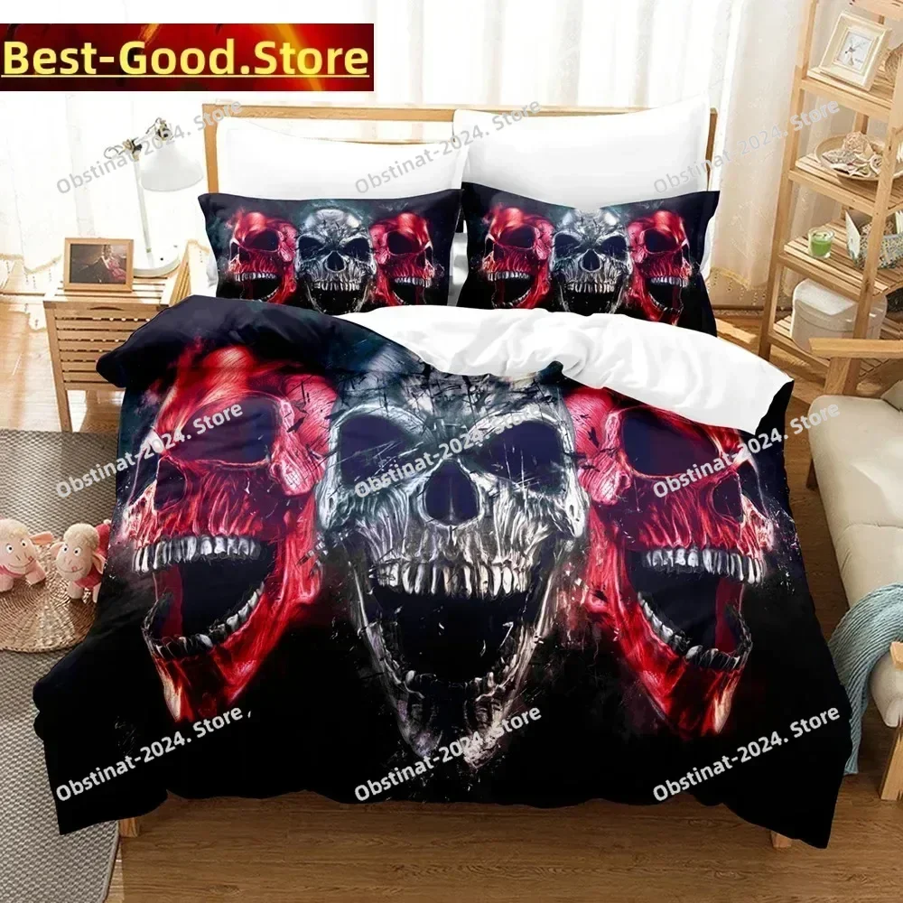 

3D Printed Diablo Caput Mortuum Skeleton Bedding Set Down Quilt Cover With Pillowcase Double SIngle King
