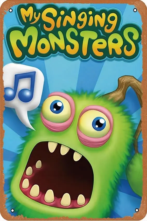 My Singing Monsters 2024 Retro Metal Tin Sign Vintage Room Decor Poster for Home Coffee Bar Wall Art Decor 8x12 Inch sign