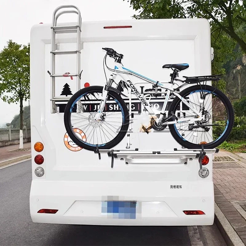 Bagażnik rowerowy dedykowany do kampera, tylny, dwupozycyjny, składany, tylny, pojedyncza rama, akcesoria do modyfikacji kampera.