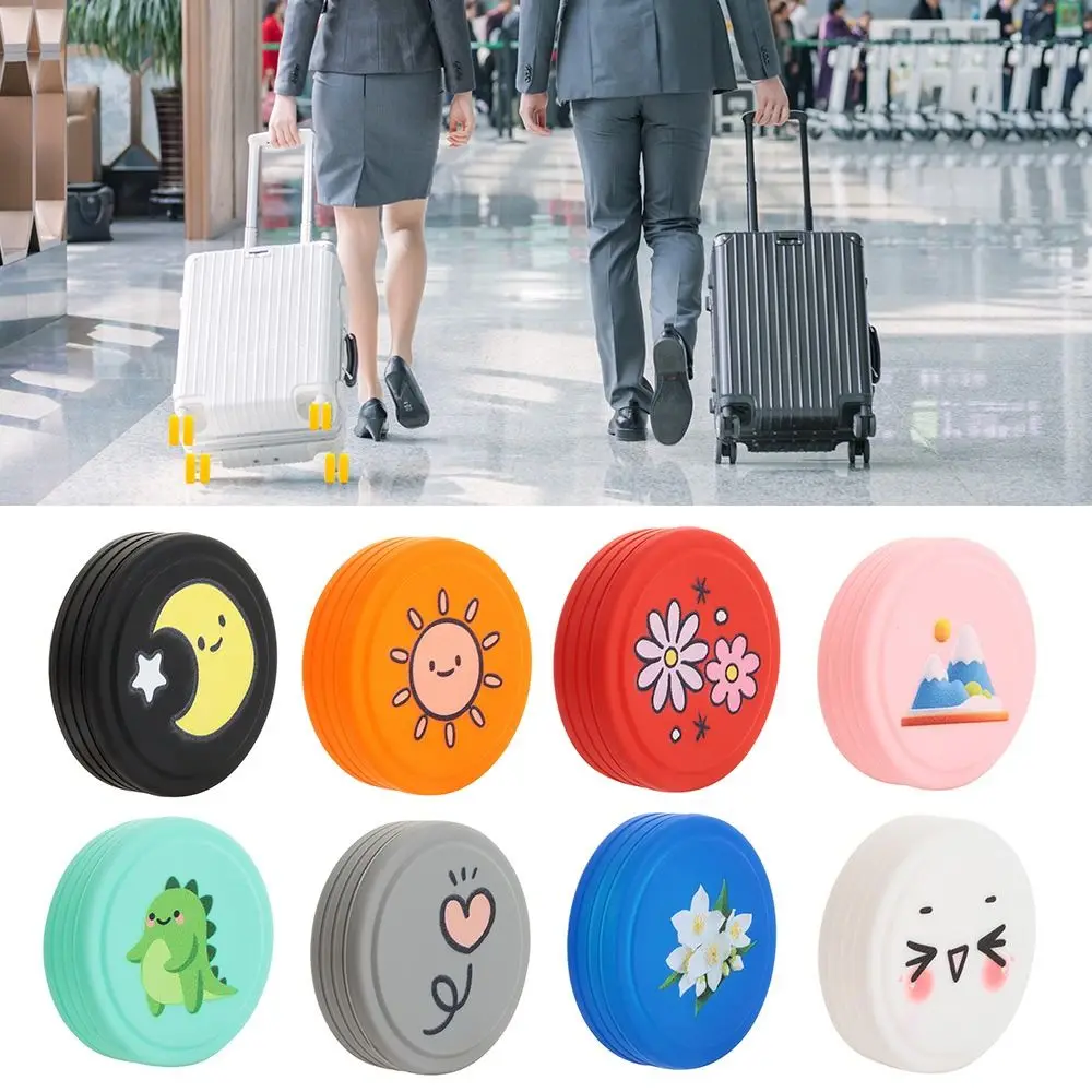 Silicone Luggage Wheels Protector Cover Reduce Noise Shock Absorption Suitcases Wheel Protection Rings Anti-slip