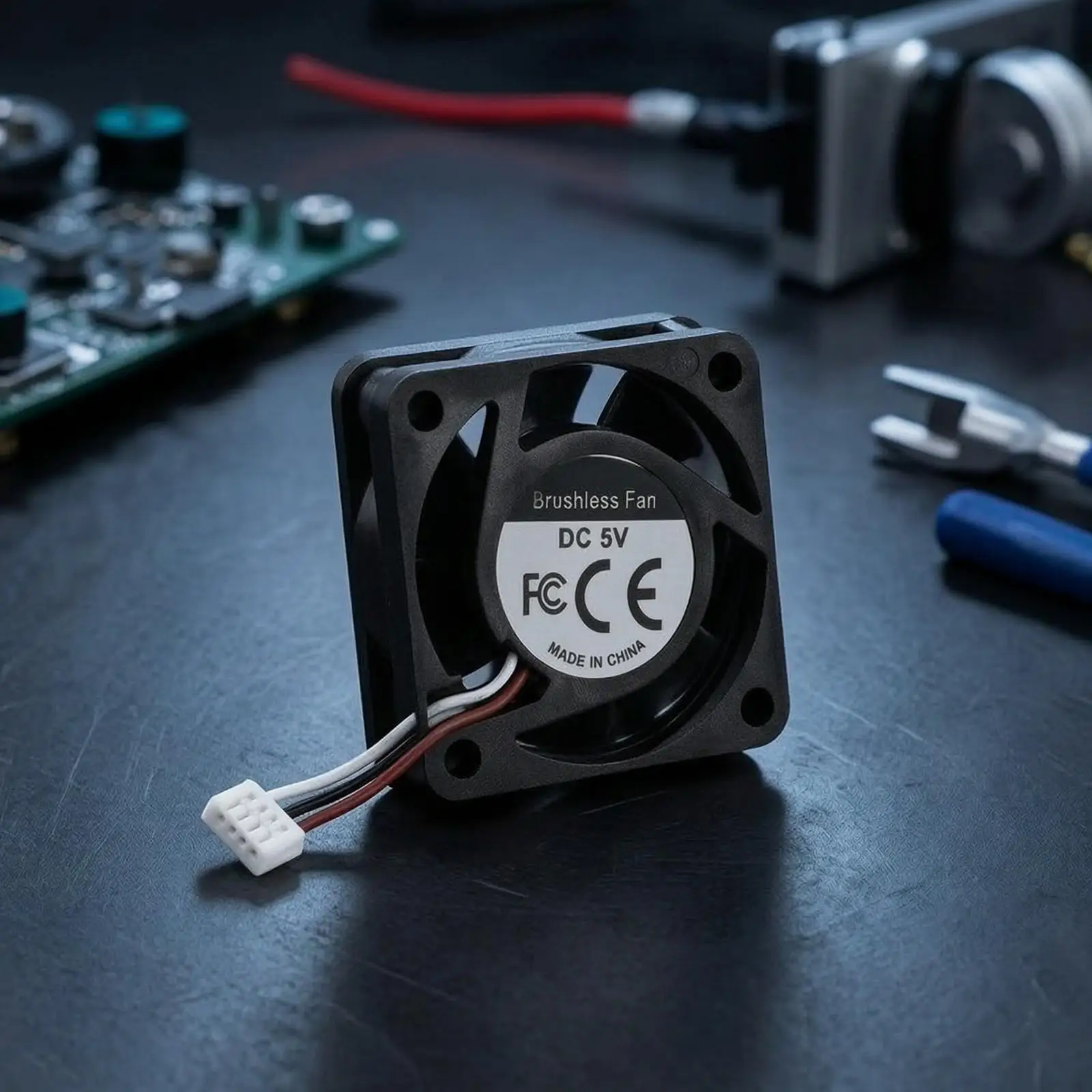 Brushless Fan with 3-Pin Connector 5V 3D Printer Fan High Temperature Resistant for Makers, Motherboard Cooling