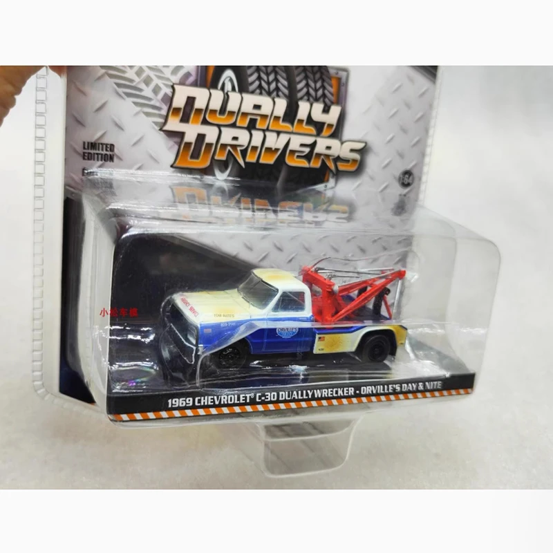 GreenLight 1:64 스케일 1969 시보레 C-30 Dualy Wrecker 합금 자동차 모델 클래식 성인 기념품 선물 정적 디스플레이