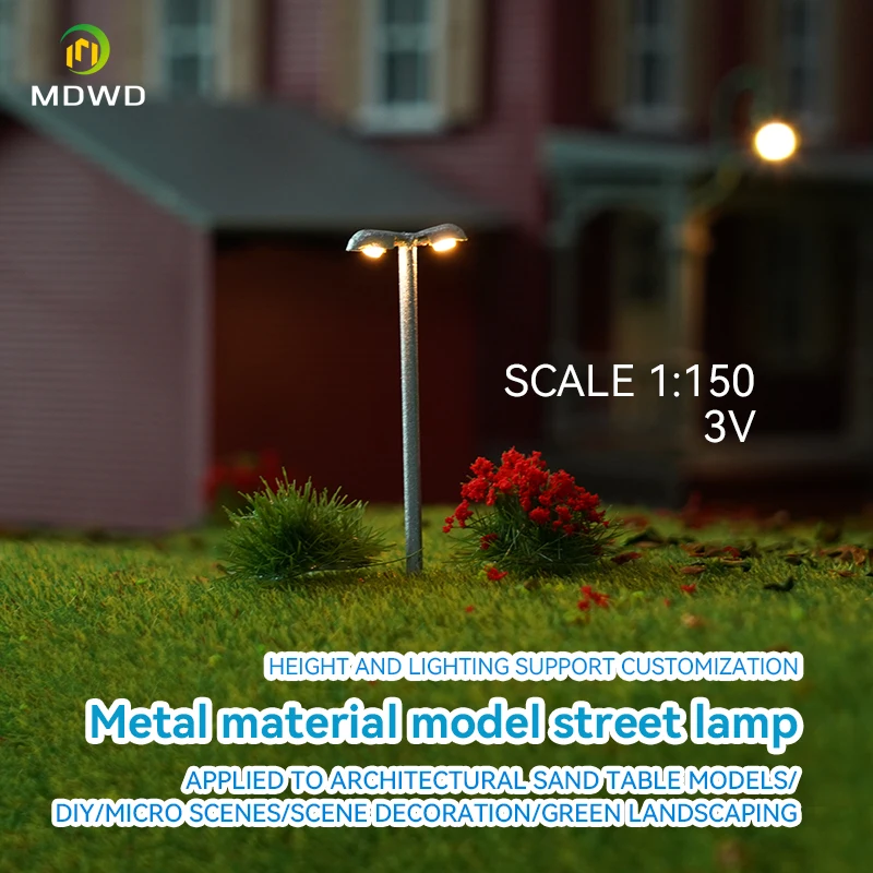 

10pcs 3V 1/500 Led Metal Light Model Toys Double-head Architecture Building Layout for Diorama Railway Train Miniature Lamp