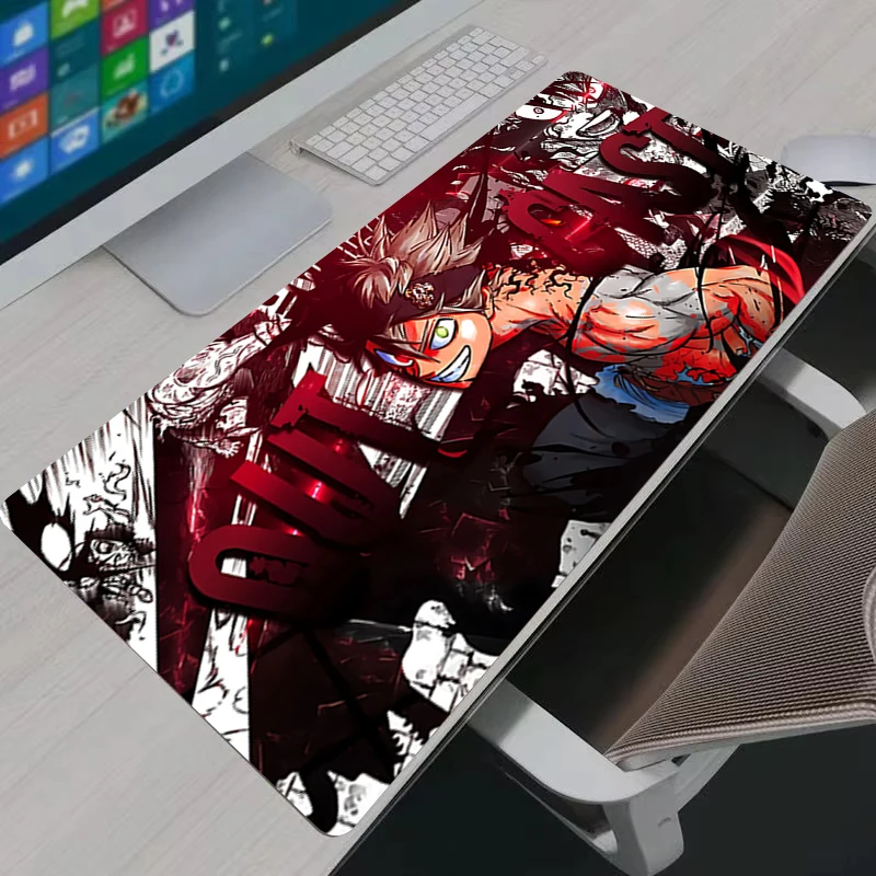 Large Gaming Mouse Pad Non Slip Rubber Desk Mat for Laptop Keyboard Table Protector Black Clover Anime Home Office Table Decor