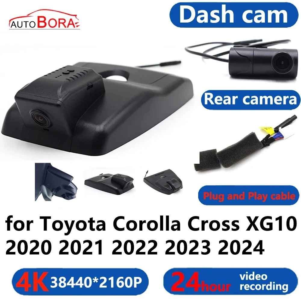 

AutoBora 4K Wifi 3840*2160 Car DVR Dash Cam Camera 24H Video Monitor for Toyota Corolla Cross XG10 2020 2021 2022 2023 2024